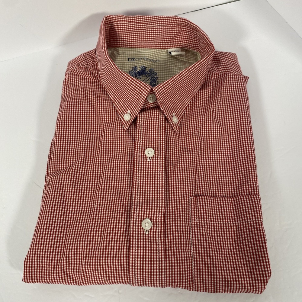 Cutter & Buck S/S Men's Shirt Red Check XL Q1
